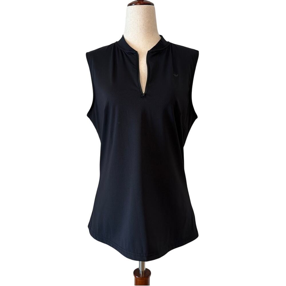 NWT Bad Birdie Blade Sleeveless Golf Polo, Women's Medium, Black on Black
